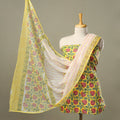  3pc Block Print Cotton Sanganeri Dress Material