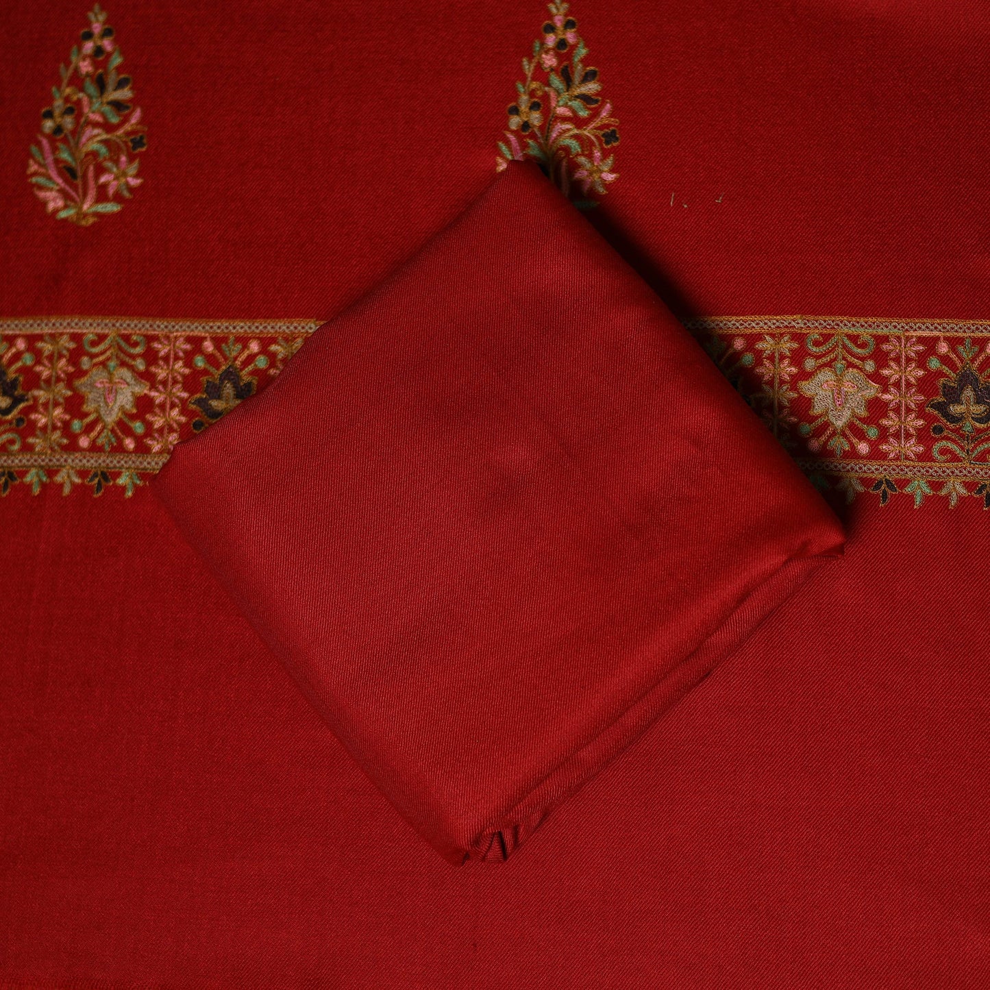 3pc chain stitch aari embroidered merino wool unstitched