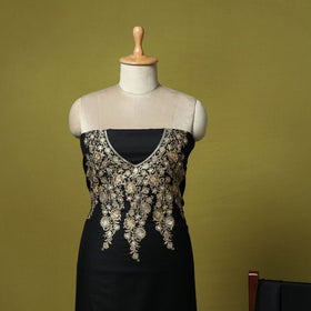 3pc chain stitch embroidered merino wool unstitched dress