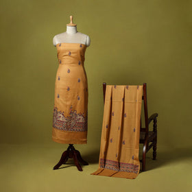 3pc chain stitch embroidered merino wool unstitched dress