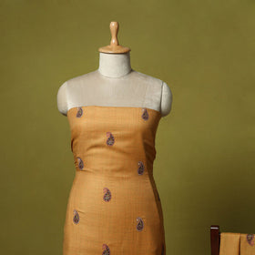 3pc chain stitch embroidered merino wool unstitched dress