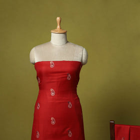 3pc chain stitch embroidered merino wool unstitched dress