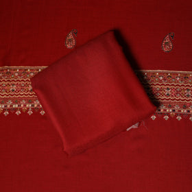 3pc chain stitch embroidered merino wool unstitched dress