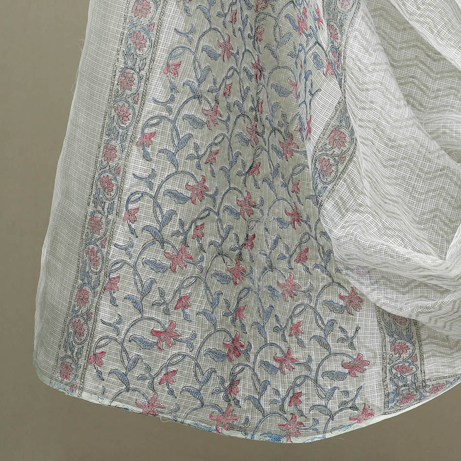  3pc Block Print Cotton Sanganeri Dress Material