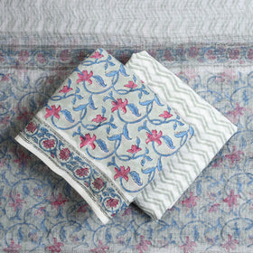  3pc Block Print Cotton Sanganeri Dress Material