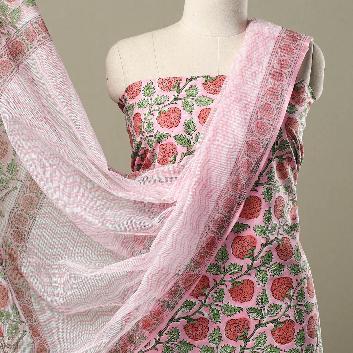 3pc cotton sanganeri unstitched dress material 04