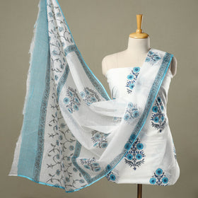  3pc Block Print Cotton Sanganeri Dress Material