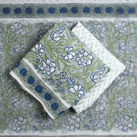  3pc Block Print Cotton Sanganeri Dress Material