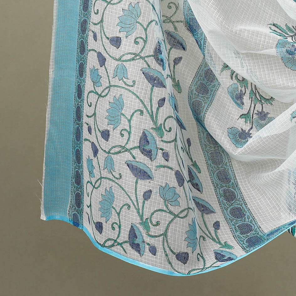  3pc Block Print Cotton Sanganeri Dress Material