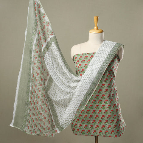 3pc cotton sanganeri unstitched dress material 13