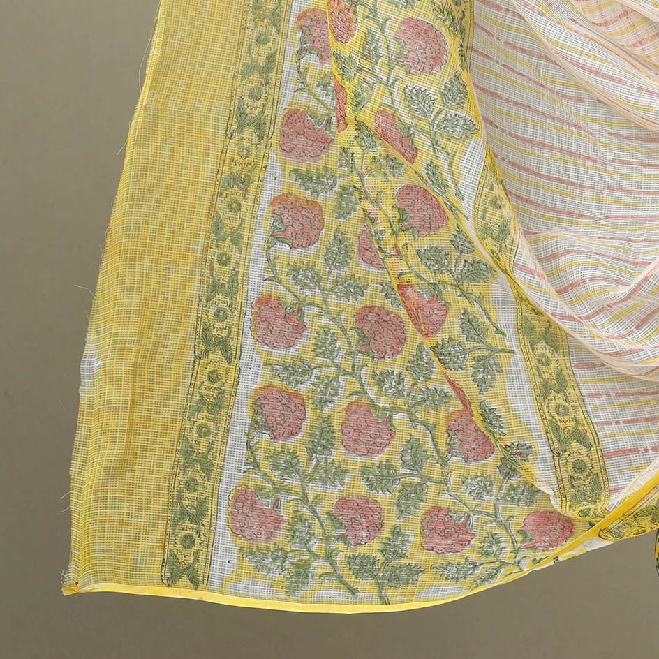  3pc Block Print Cotton Sanganeri Dress Material