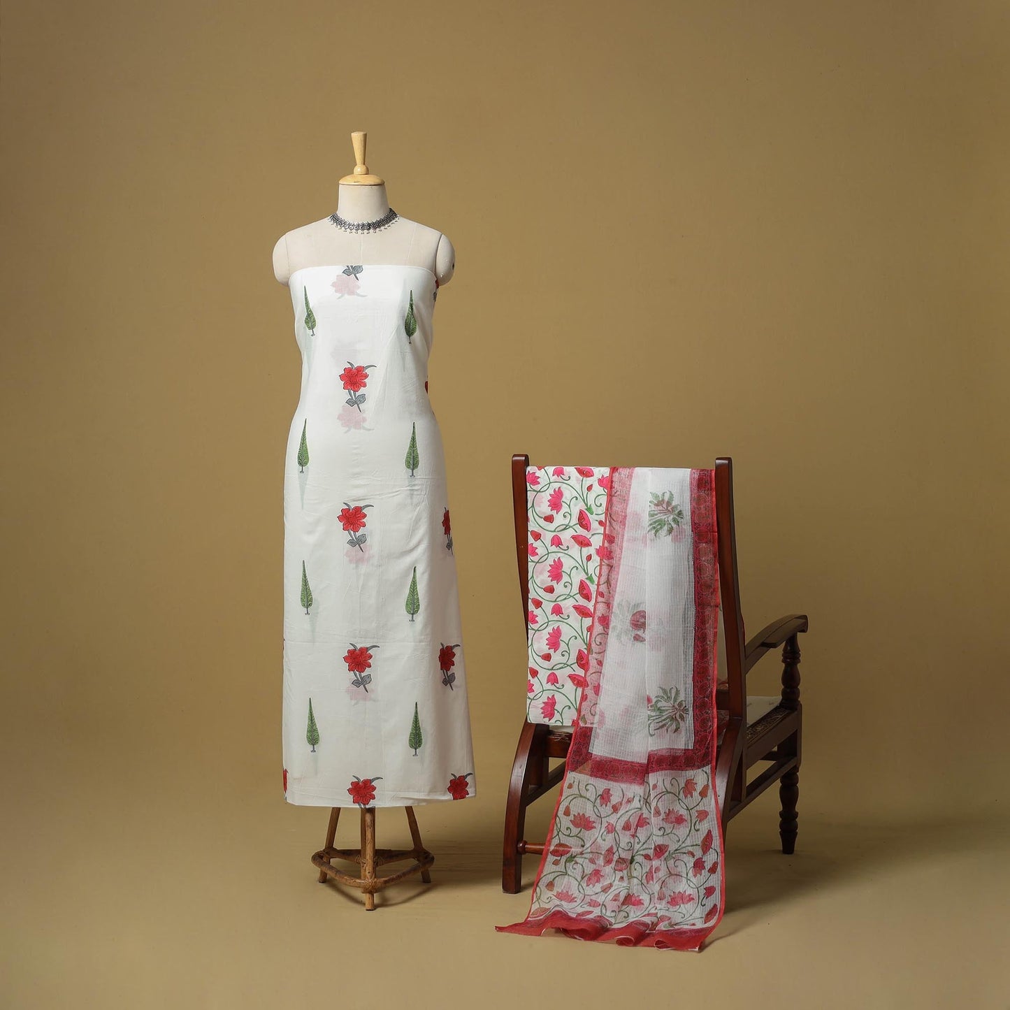 3pc cotton sanganeri unstitched dress material 16