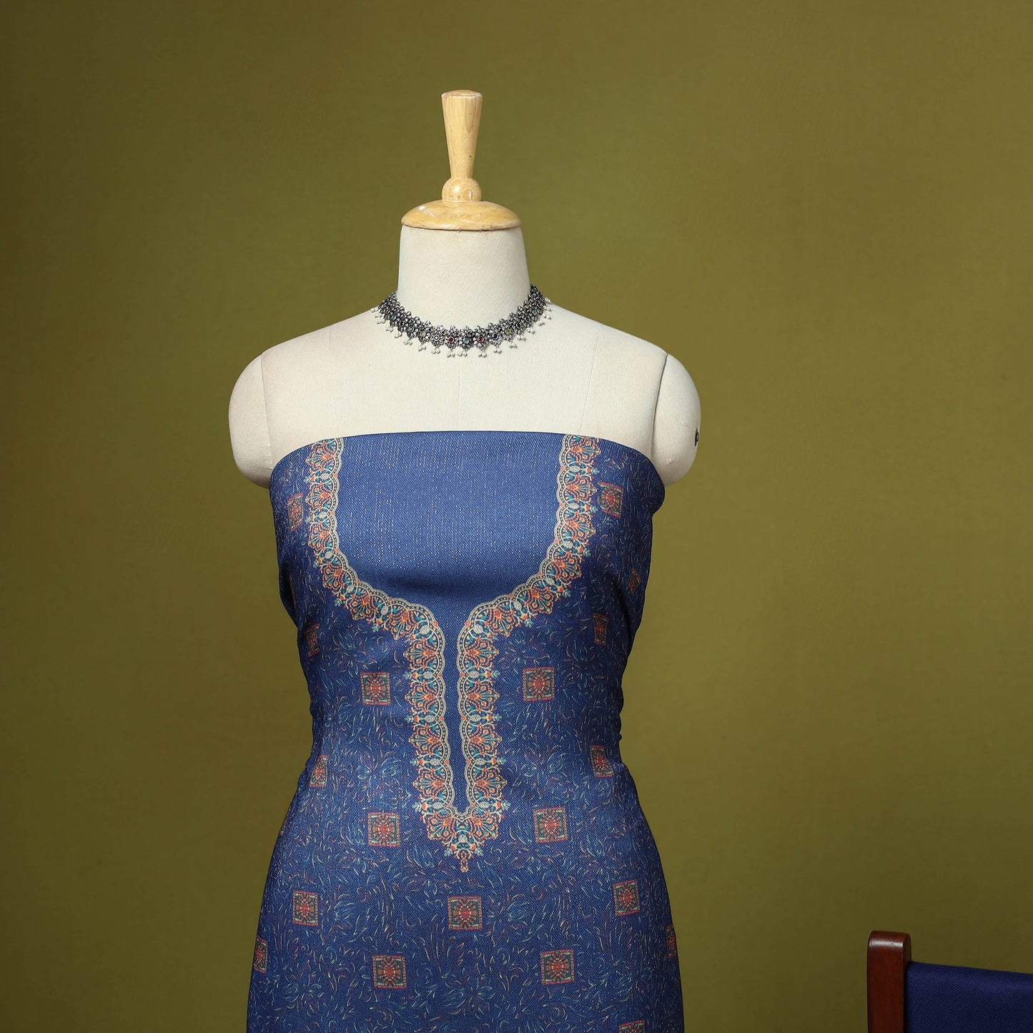 3pc digital merino wool unstitched dress material 64