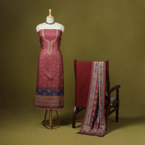 3pc digital merino wool unstitched dress material 67