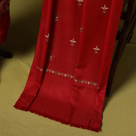 3pc embroidered merino wool unstitched dress material 11