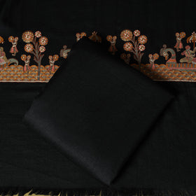 3pc embroidered merino wool unstitched dress material 14