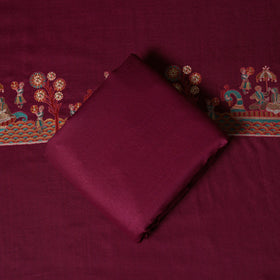 3pc embroidered merino wool unstitched dress material 15