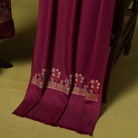 3pc embroidered merino wool unstitched dress material 15