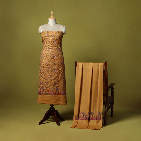 3pc embroidered merino wool unstitched dress material 17