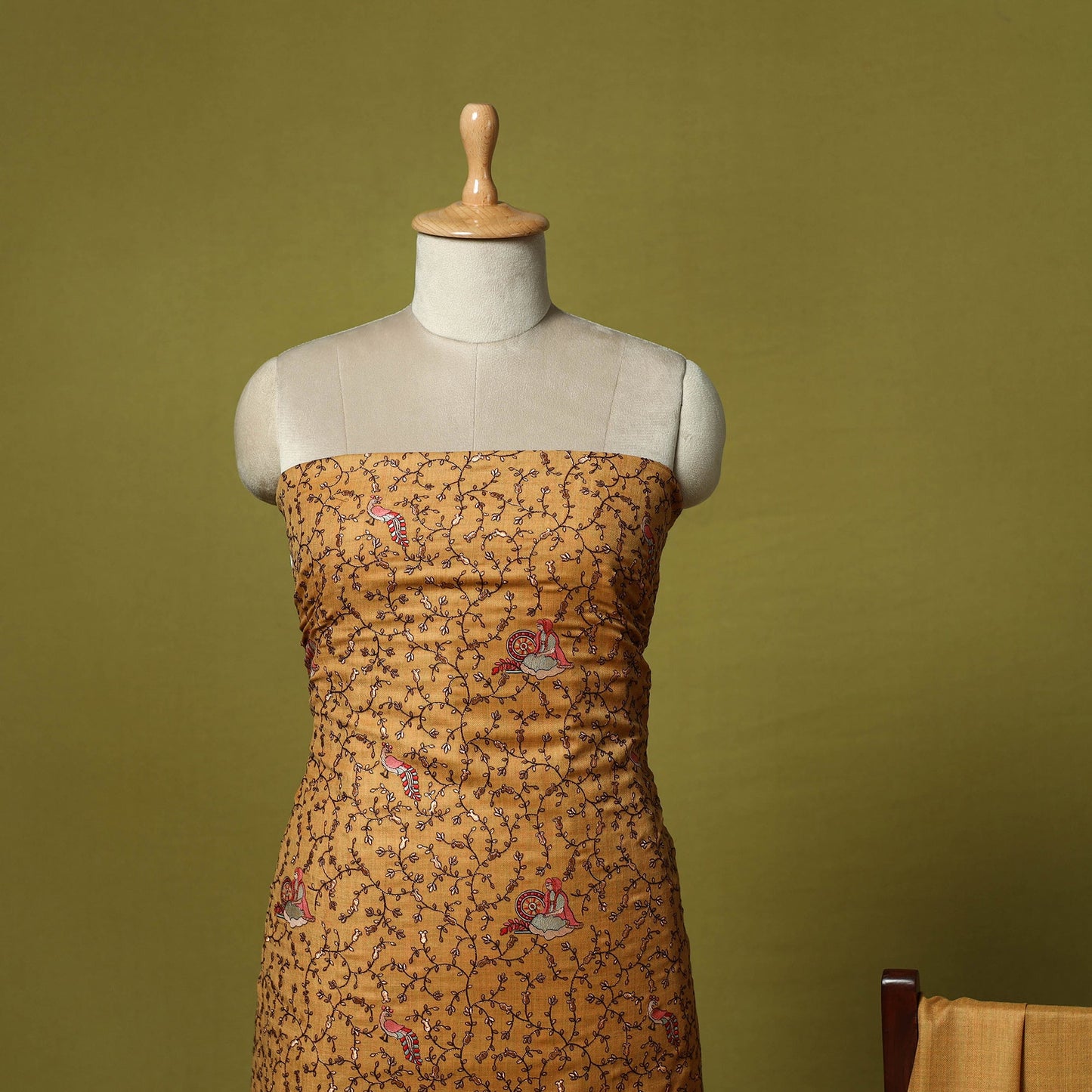 3pc embroidered merino wool unstitched dress material 17