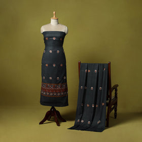 3pc embroidered merino wool unstitched dress material 60