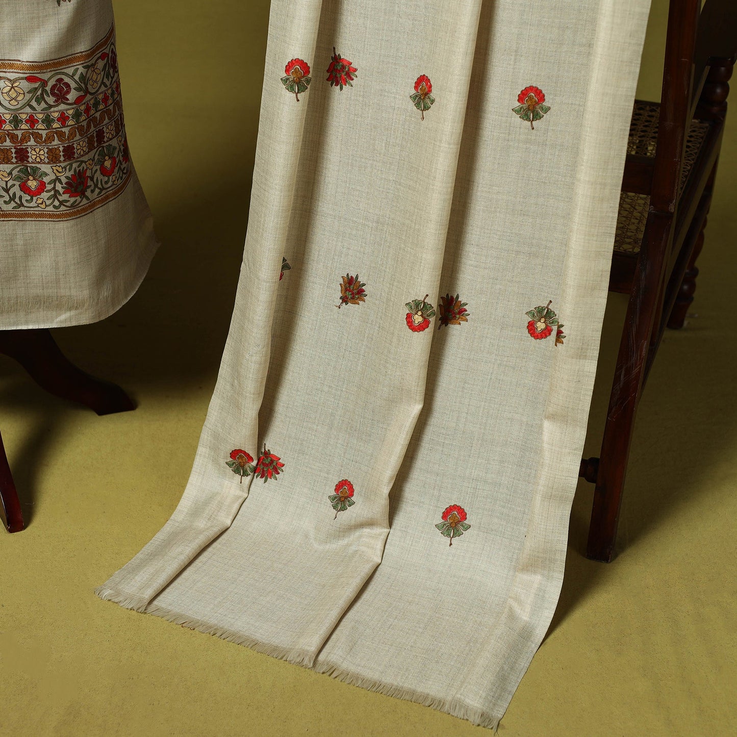 3pc embroidered merino wool unstitched dress material 61