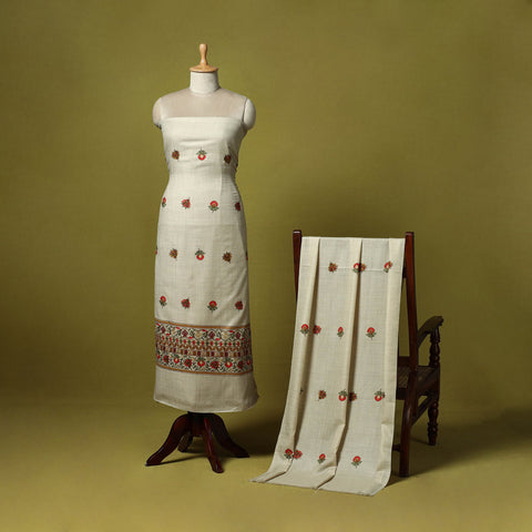 3pc embroidered merino wool unstitched dress material 61