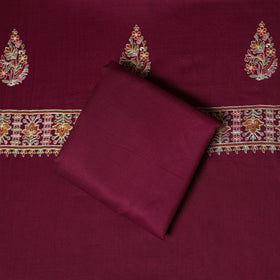 3pc embroidered merino wool unstitched dress material 62