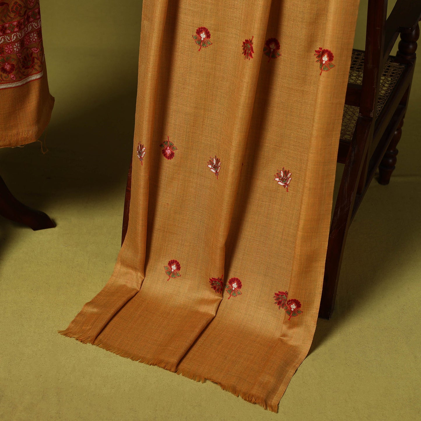 3pc embroidered merino wool unstitched dress material 63