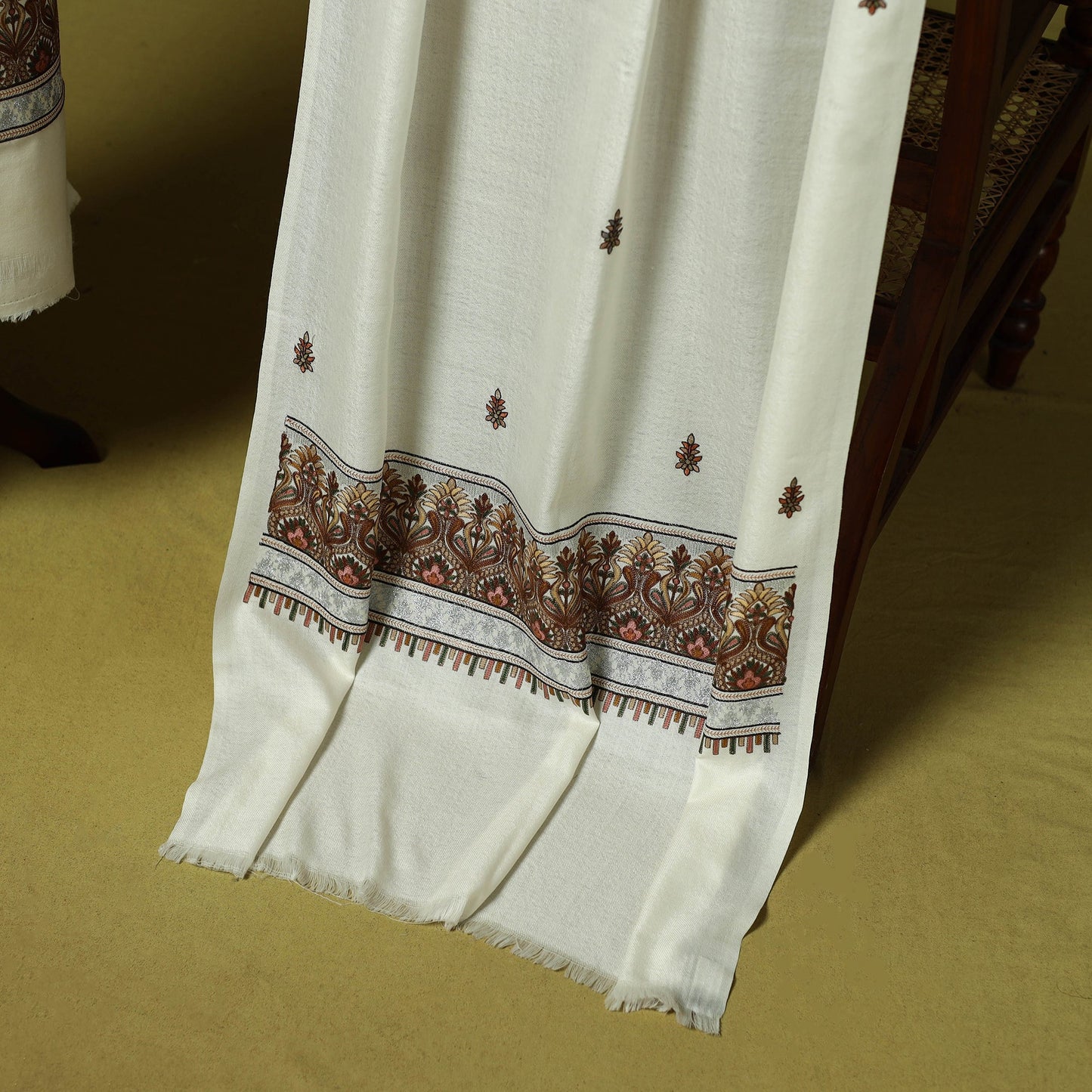 3pc heavy chain stitch embroidered merino wool unstitched