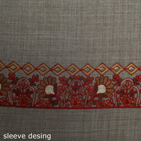 3pc heavy chain stitch embroidered merino wool unstitched