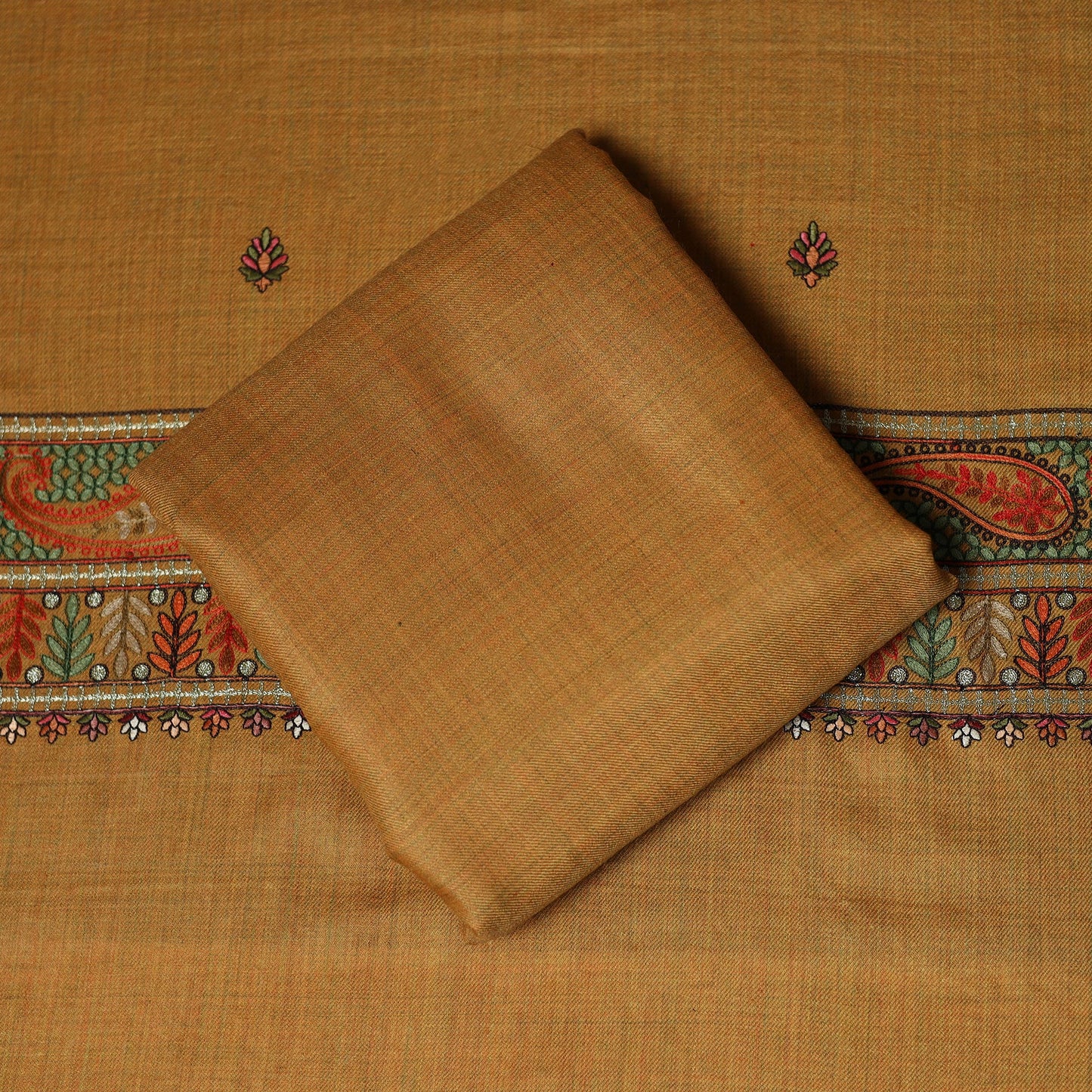 3pc heavy chain stitch embroidered merino wool unstitched