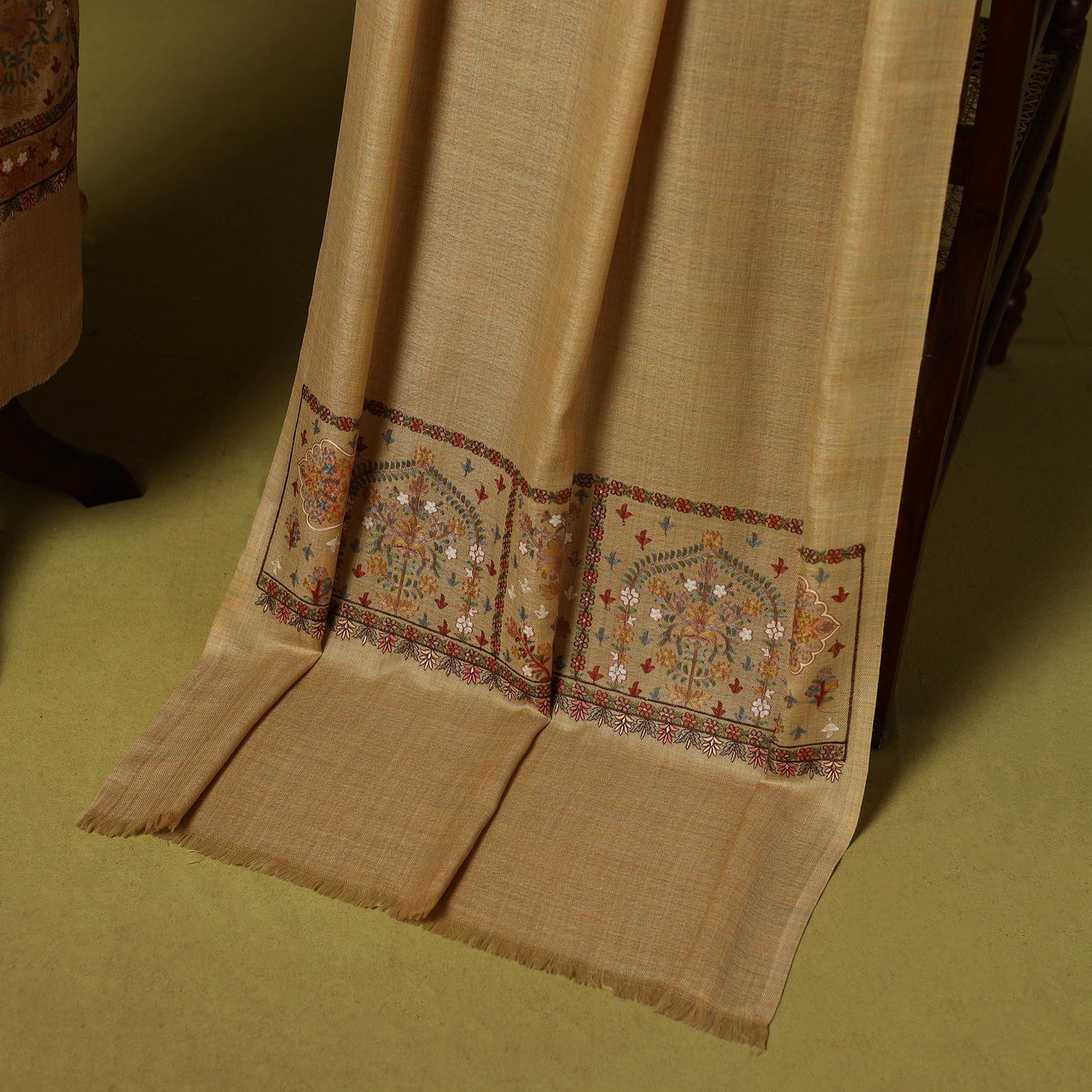 3pc heavy chain stitch embroidered merino wool unstitched