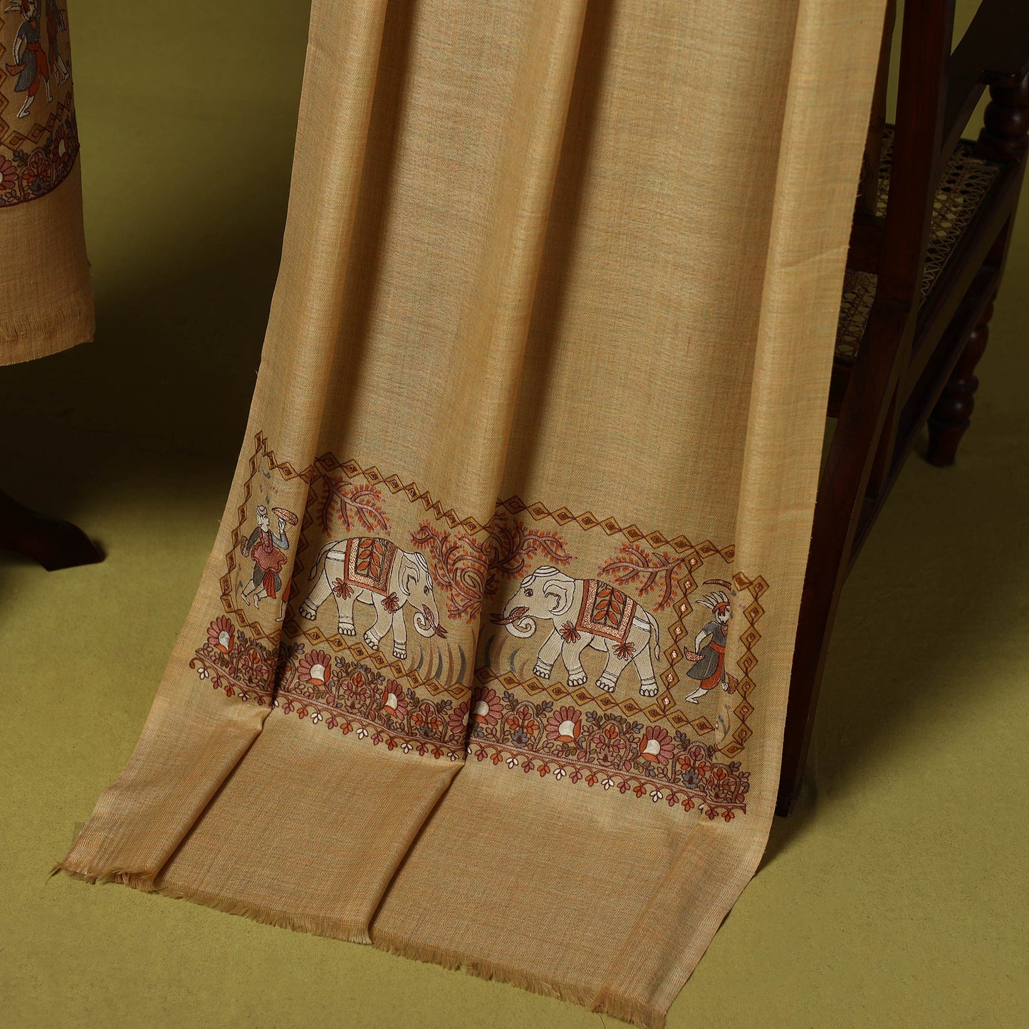 3pc heavy chain stitch embroidered merino wool unstitched