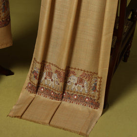 3pc heavy chain stitch embroidered merino wool unstitched