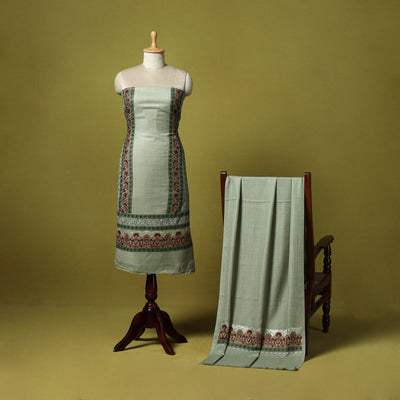 3pc heavy chain stitch embroidered merino wool unstitched