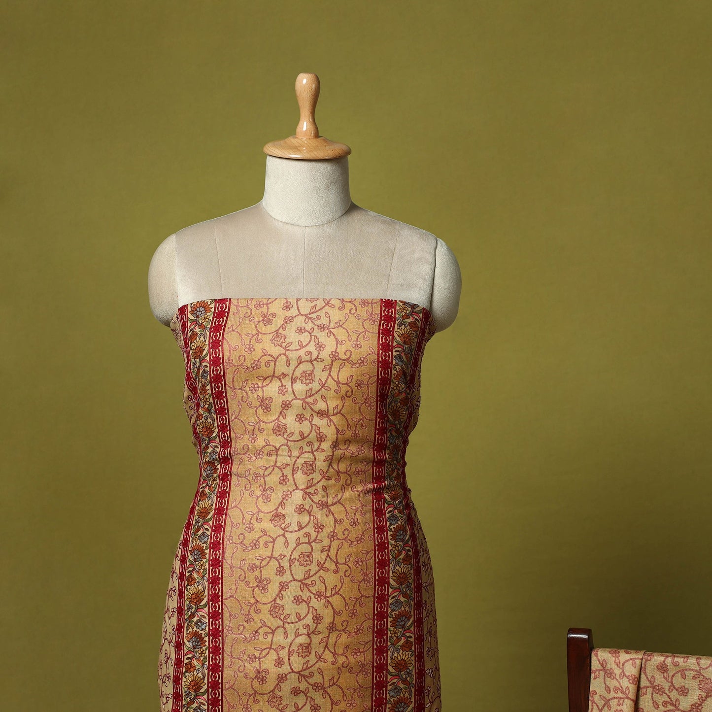 3pc heavy chain stitch embroidered merino wool unstitched