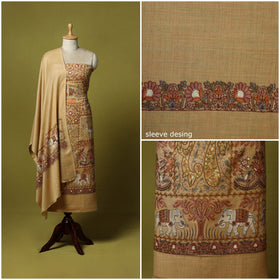 3pc heavy chain stitch embroidered merino wool unstitched