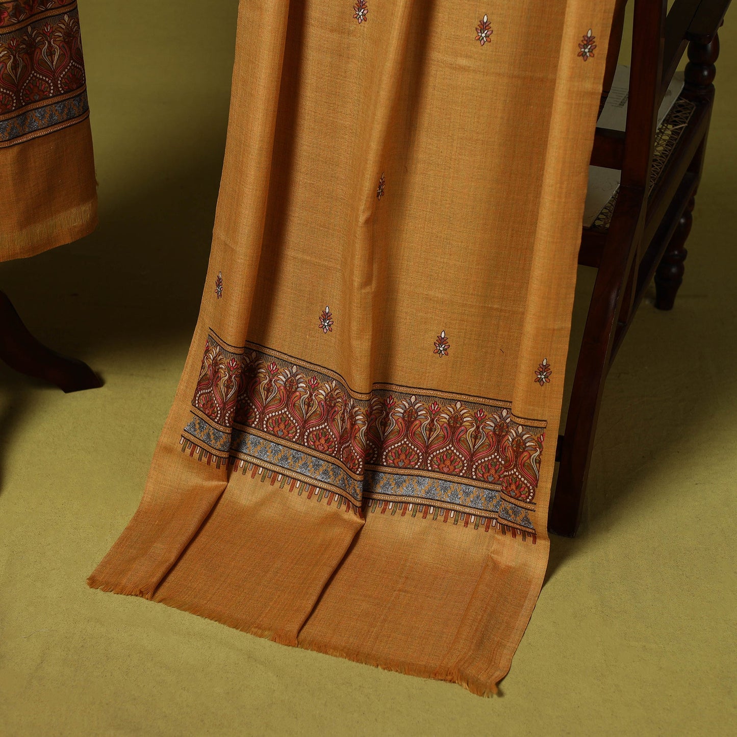 3pc heavy chain stitch embroidered merino wool unstitched