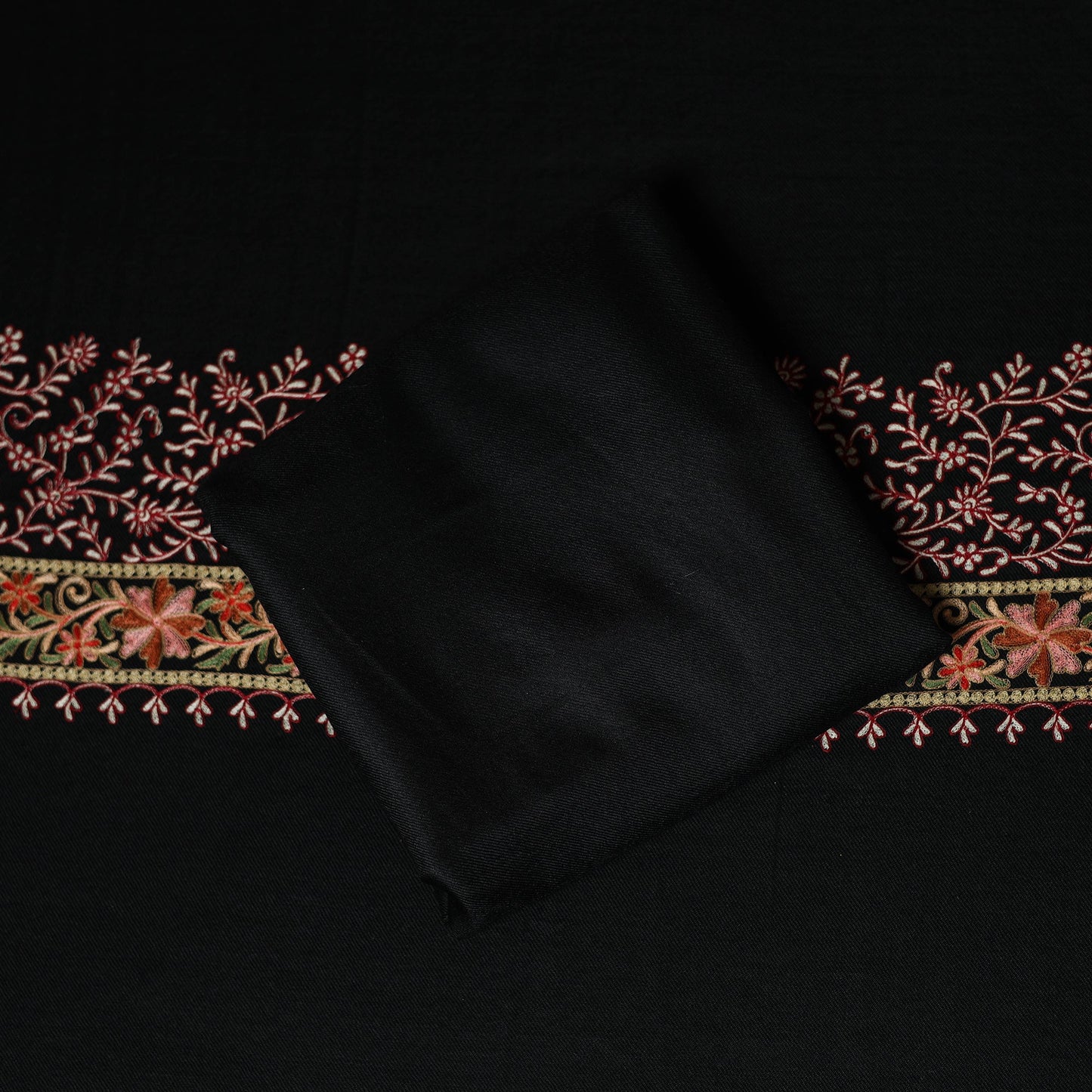 3pc heavy chain stitch embroidered merino wool unstitched