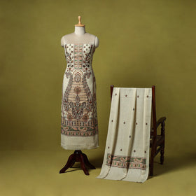 3pc heavy chain stitch embroidered merino wool unstitched