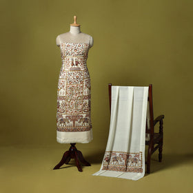 3pc heavy chain stitch embroidered merino wool unstitched