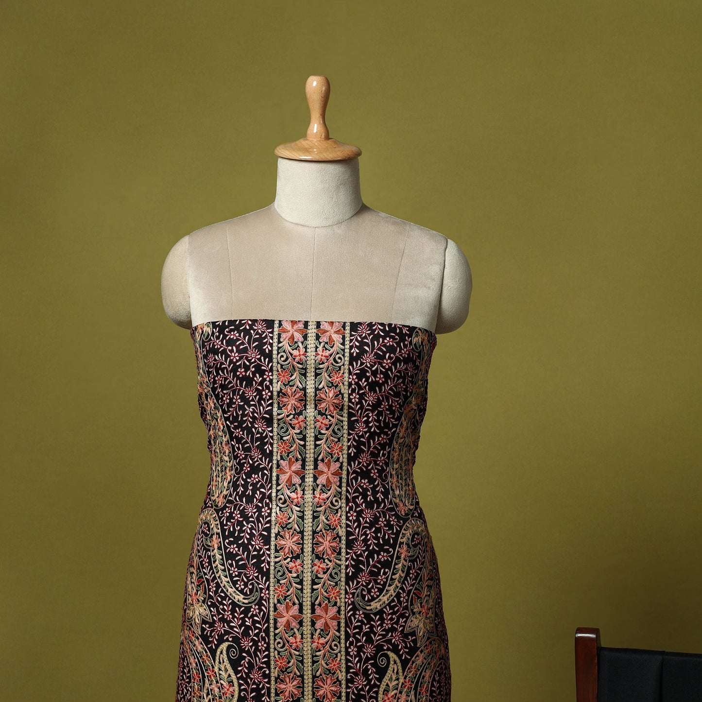 3pc heavy chain stitch embroidered merino wool unstitched