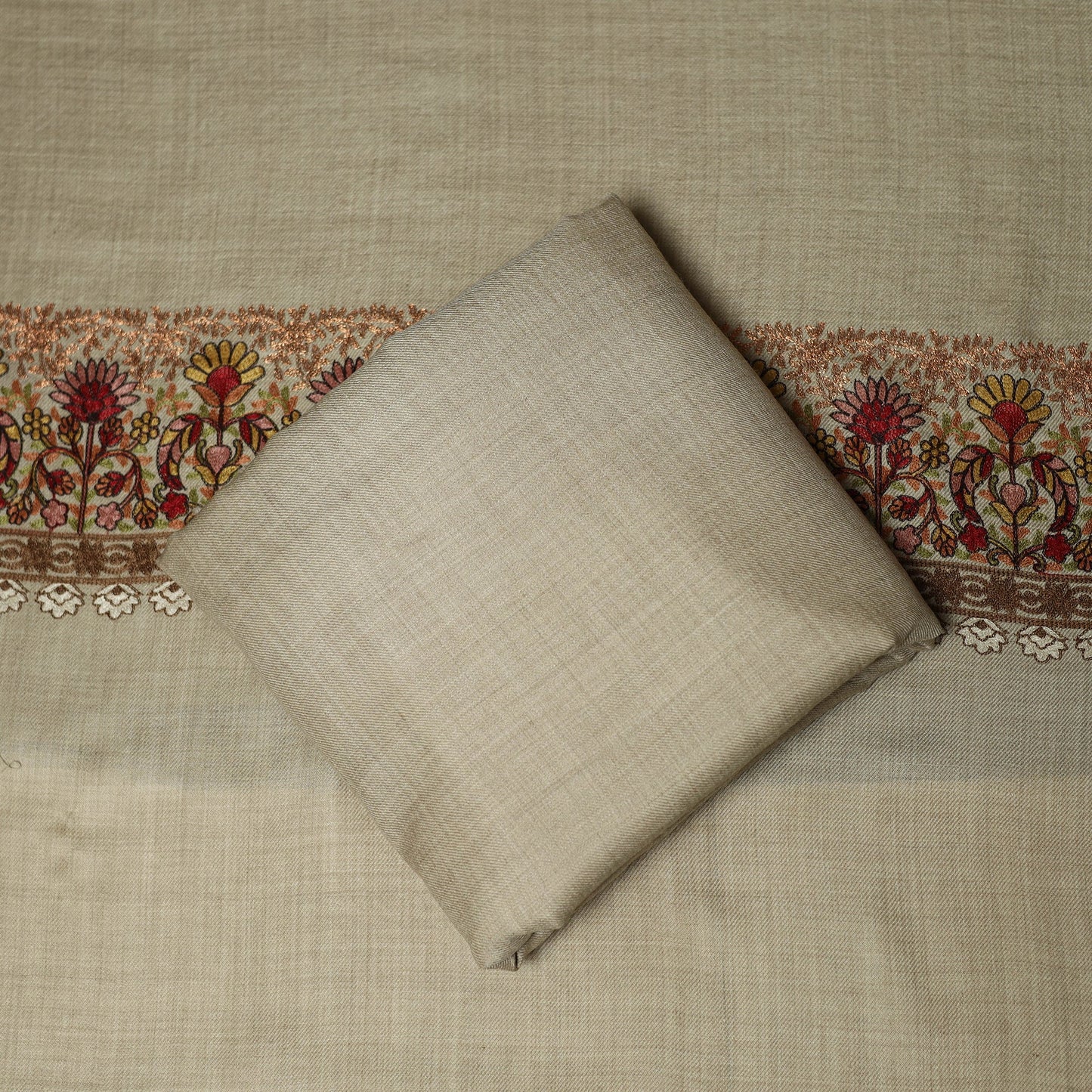 3pc heavy chain stitch embroidered merino wool unstitched