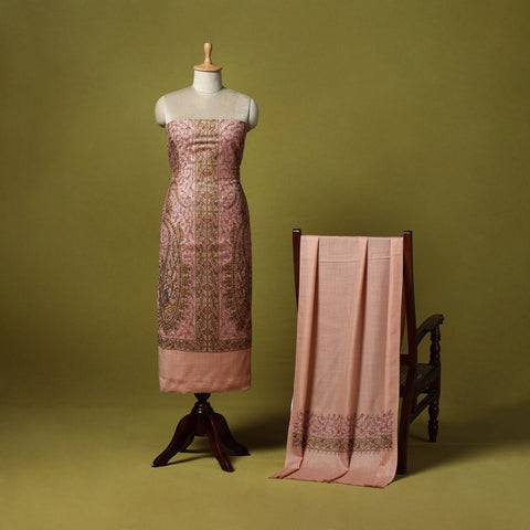 3pc heavy chain stitch embroidered merino wool unstitched