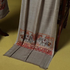 3pc heavy chain stitch embroidered merino wool unstitched