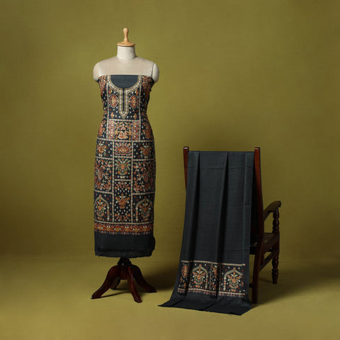 3pc heavy chain stitch embroidered merino wool unstitched