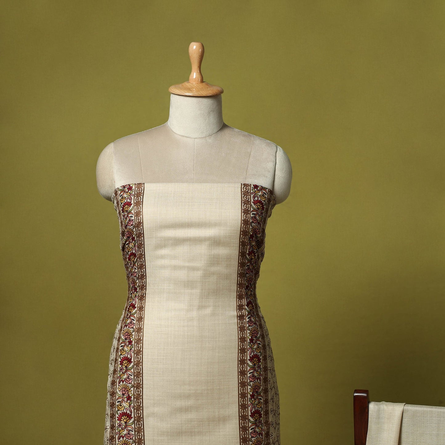 3pc heavy chain stitch embroidered merino wool unstitched