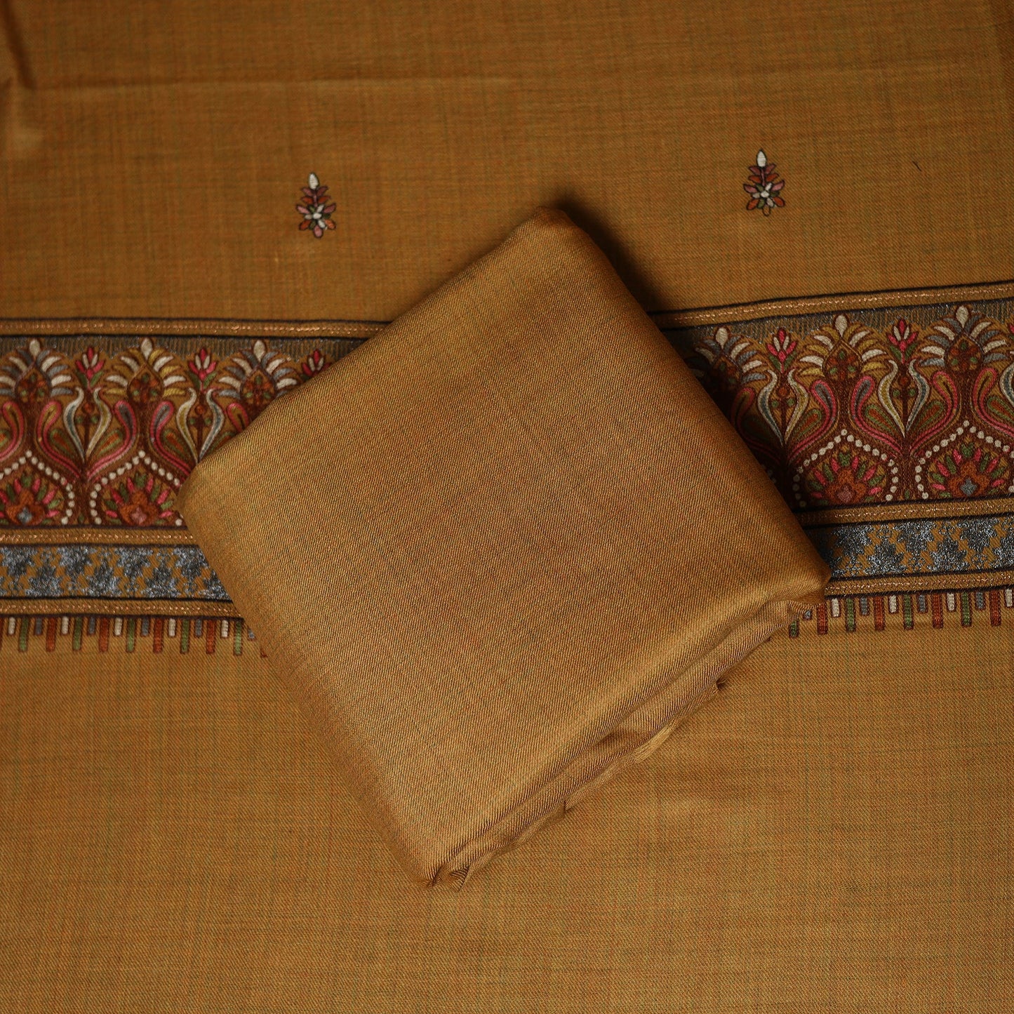 3pc heavy chain stitch embroidered merino wool unstitched