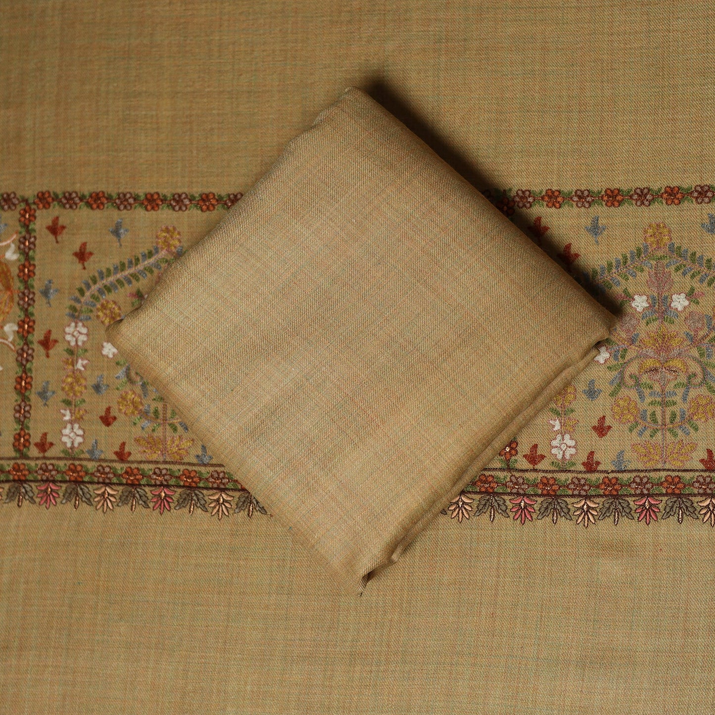 3pc heavy chain stitch embroidered merino wool unstitched